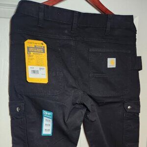 Carhartt Mens Rugged Flex Relaxed Fit Ripstop Cargo Work Pant - Black 33X30 NWT